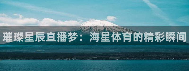 璀璨星辰直播梦：海星体育的精彩瞬间